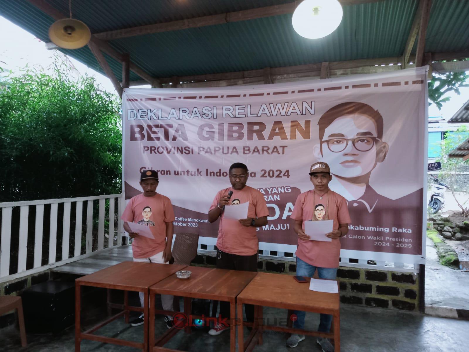 Relawan Beta Gibran Papua Barat Deklarasi Dukung Gibran Sebagai ...